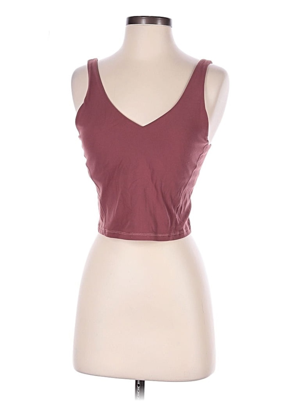 Aritzia Sleeveless V-Neck Crop Tank Top in Dusty Mauve